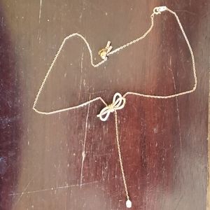 Swarovski crystal lifelong bow necklace
